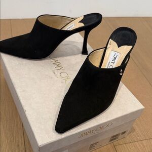 Jimmy Choo Black Suede Mules